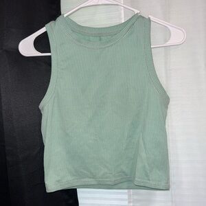 Hollister Green Fitted Crop Muscle Tee